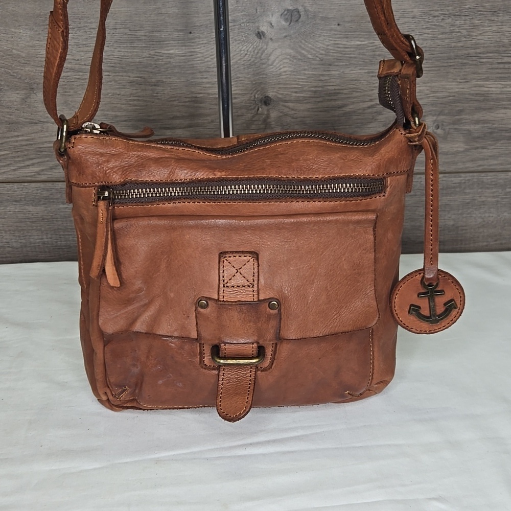 Harbour 2Nd Brown Leather Crossbody Bag - Picture 2 of 9
